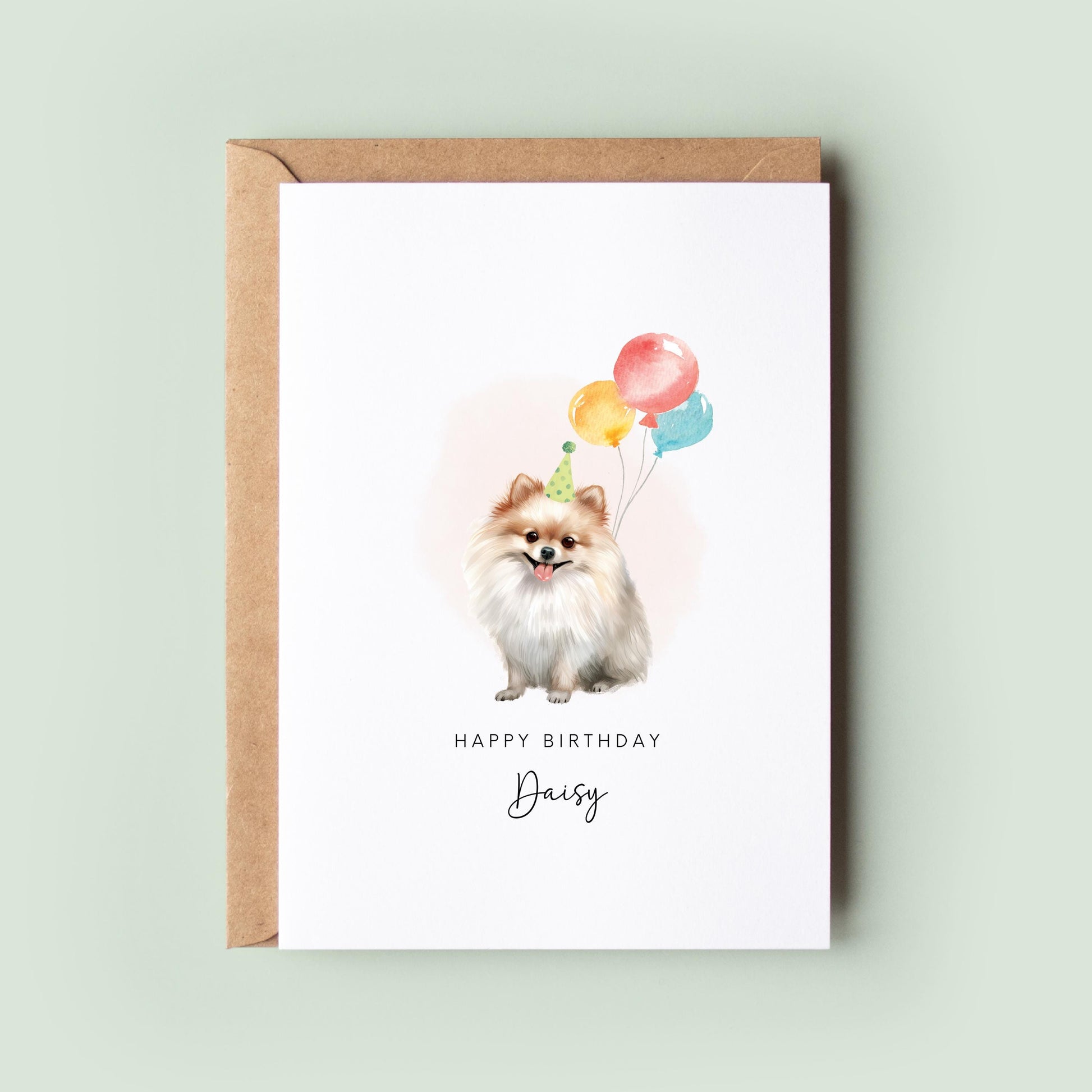 Pomeranian Pet Birthday Card From/For The Dog