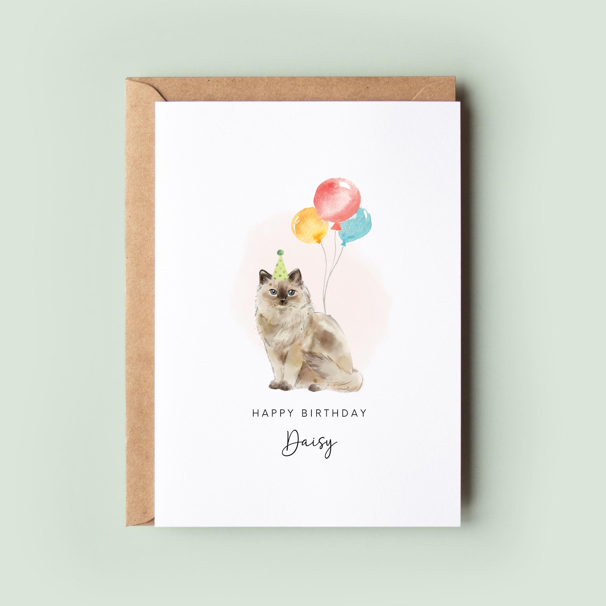 Ragdoll Cat, Birthday Card from the Cat, Birthday Card for Cat Dad, Birthday Card for Cat Mum, Pet Card, From the Cat