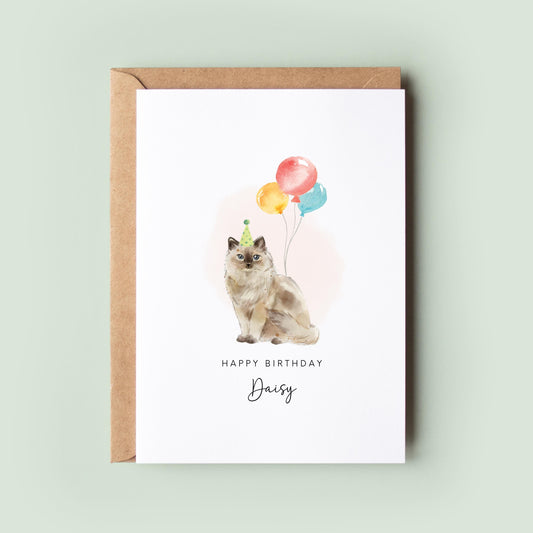 Ragdoll Cat, Birthday Card from the Cat, Birthday Card for Cat Dad, Birthday Card for Cat Mum, Pet Card, From the Cat