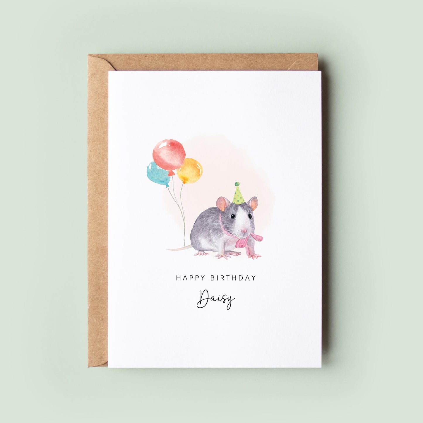 Rat, Birthday Card from the Rat, Birthday Card for Rat Dad, Birthday Card for Rat Mum, Pet Card, From the Rat