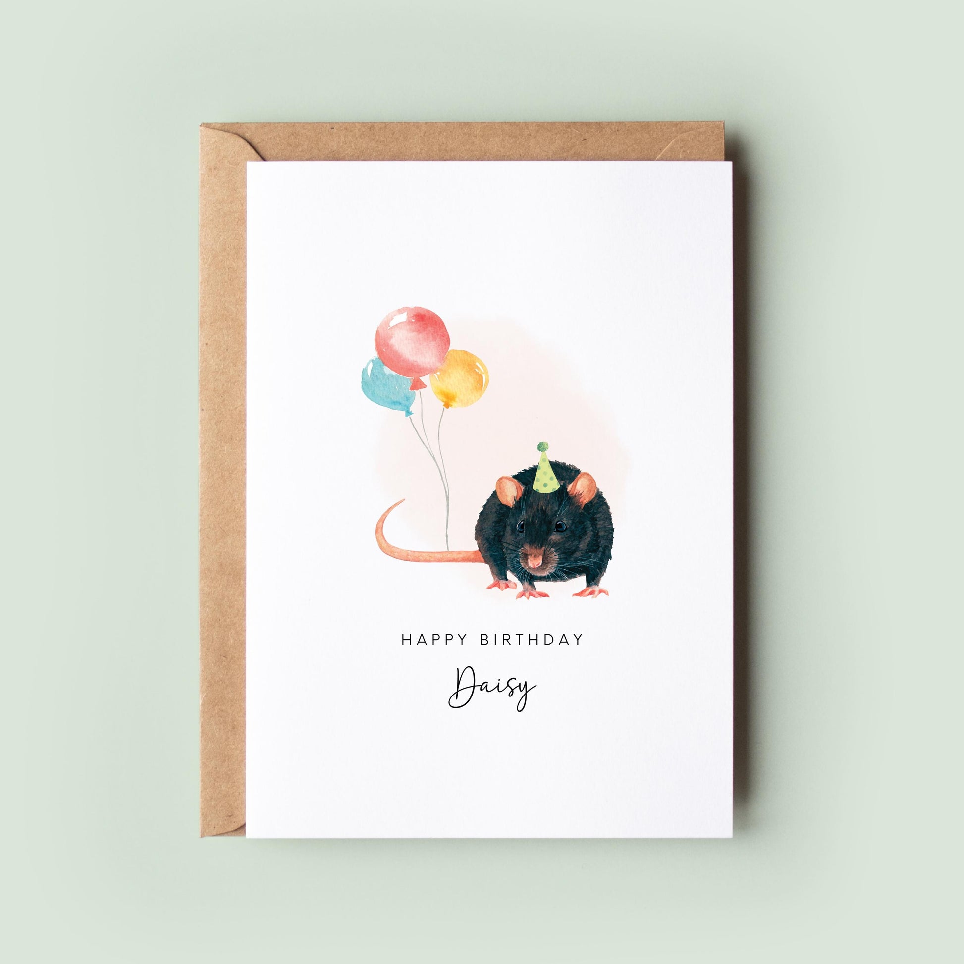 Rat, Birthday Card from the Rat, Birthday Card for Rat Dad, Birthday Card for Rat Mum, Pet Card, From the Rat