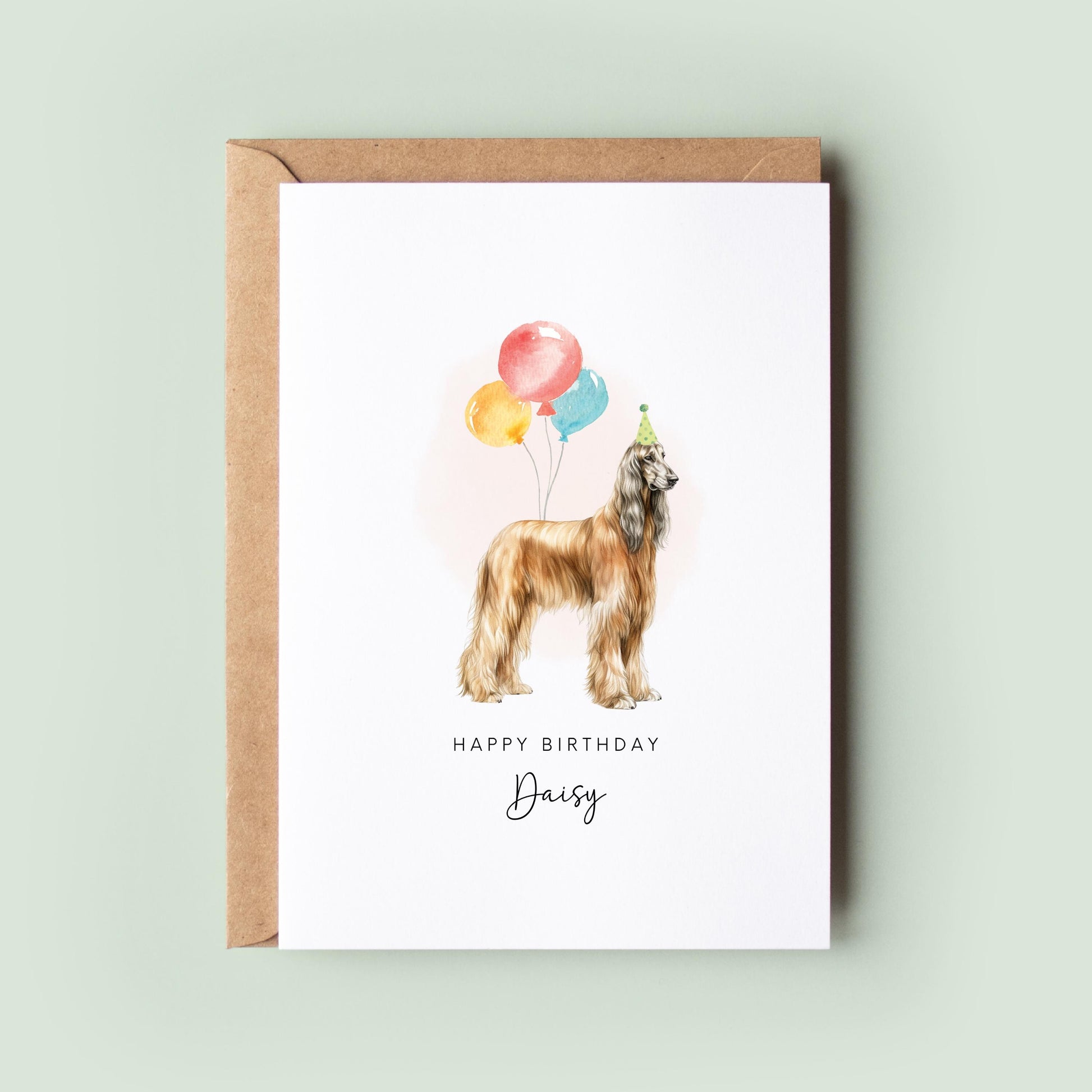 Afghan Hound Birthday Card from the Dog, Birthday Card for Dog Dad, Birthday Card for Dog Mum, Pet Card, Card From the Dog