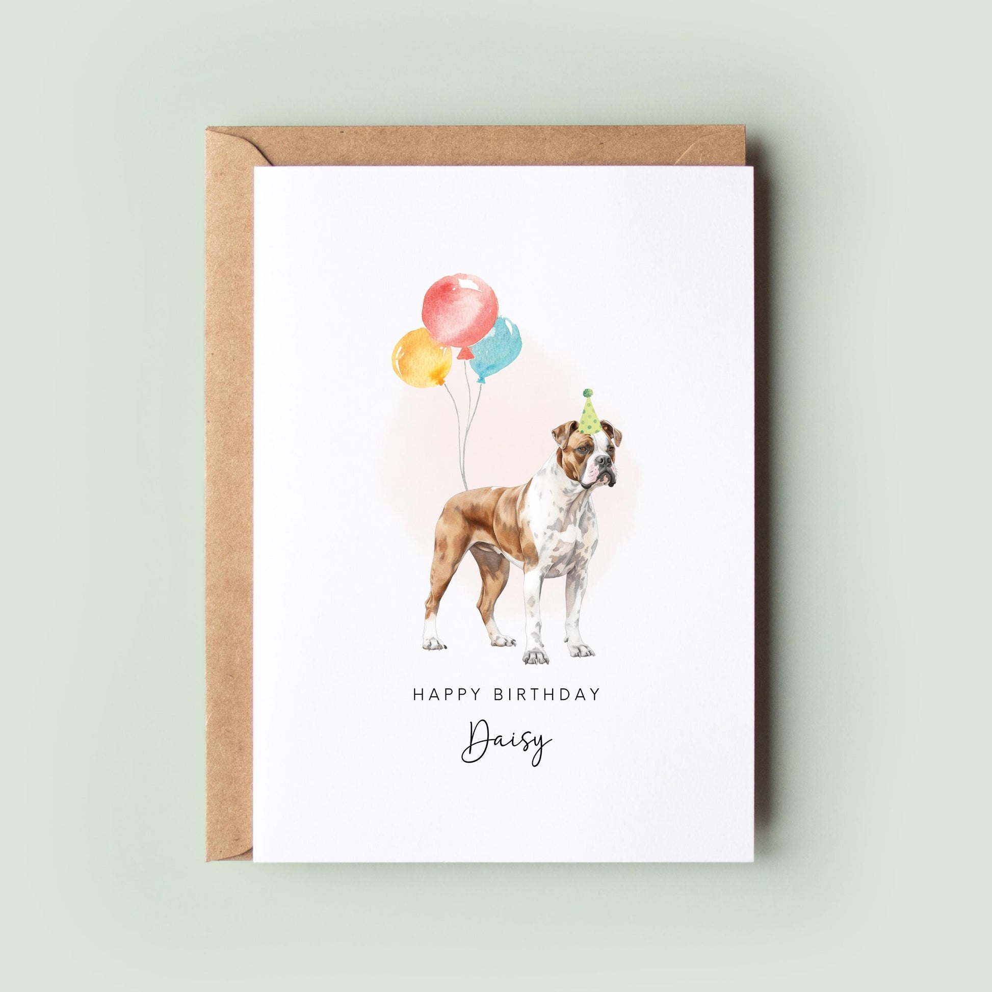 American Bulldog Birthday Card from the Dog, Birthday Card for Dog Dad, Birthday Card for Dog Mum, Pet Card, Card From the Dog