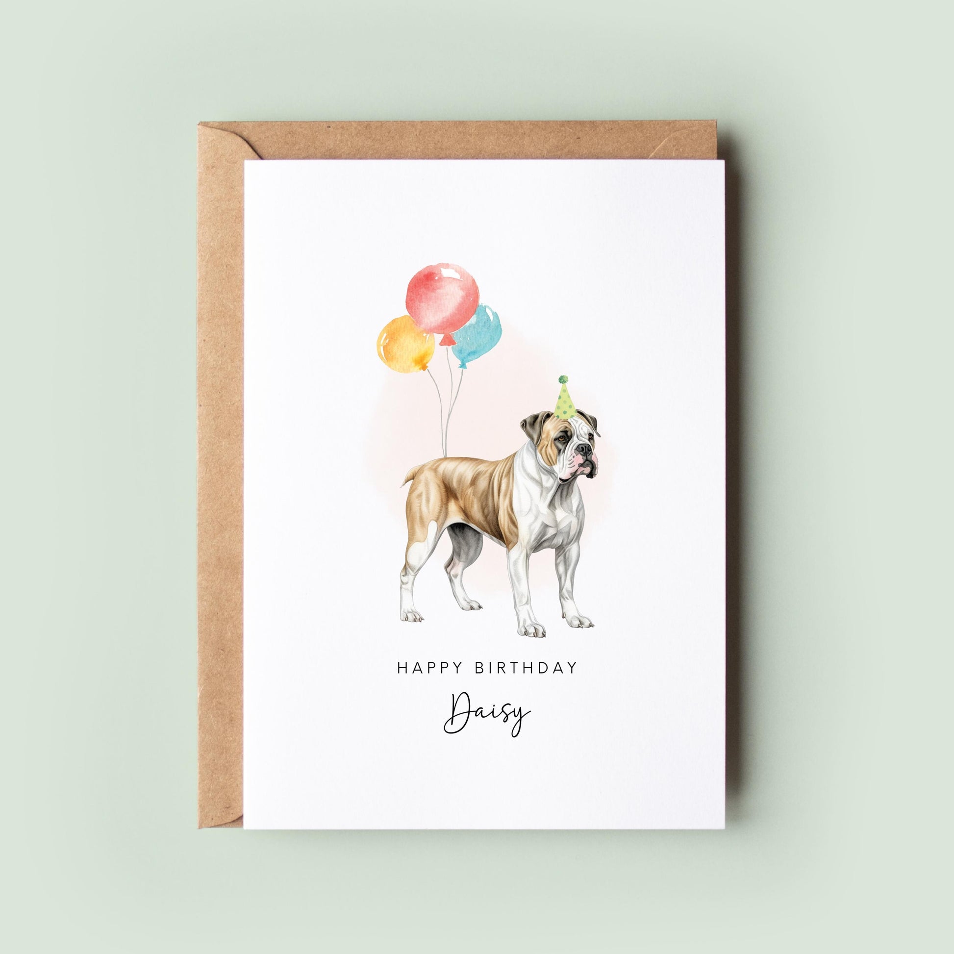 American Bulldog Birthday Card from the Dog, Birthday Card for Dog Dad, Birthday Card for Dog Mum, Pet Card, Card From the Dog