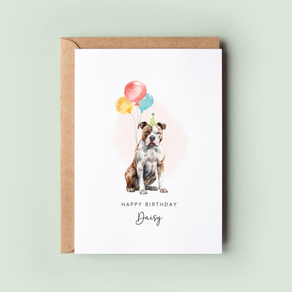 American Staffordshire Terrier Birthday Card from the Dog, Birthday Card for Dog Dad, Birthday Card for Dog Mum, Pet Card, Card From the Dog