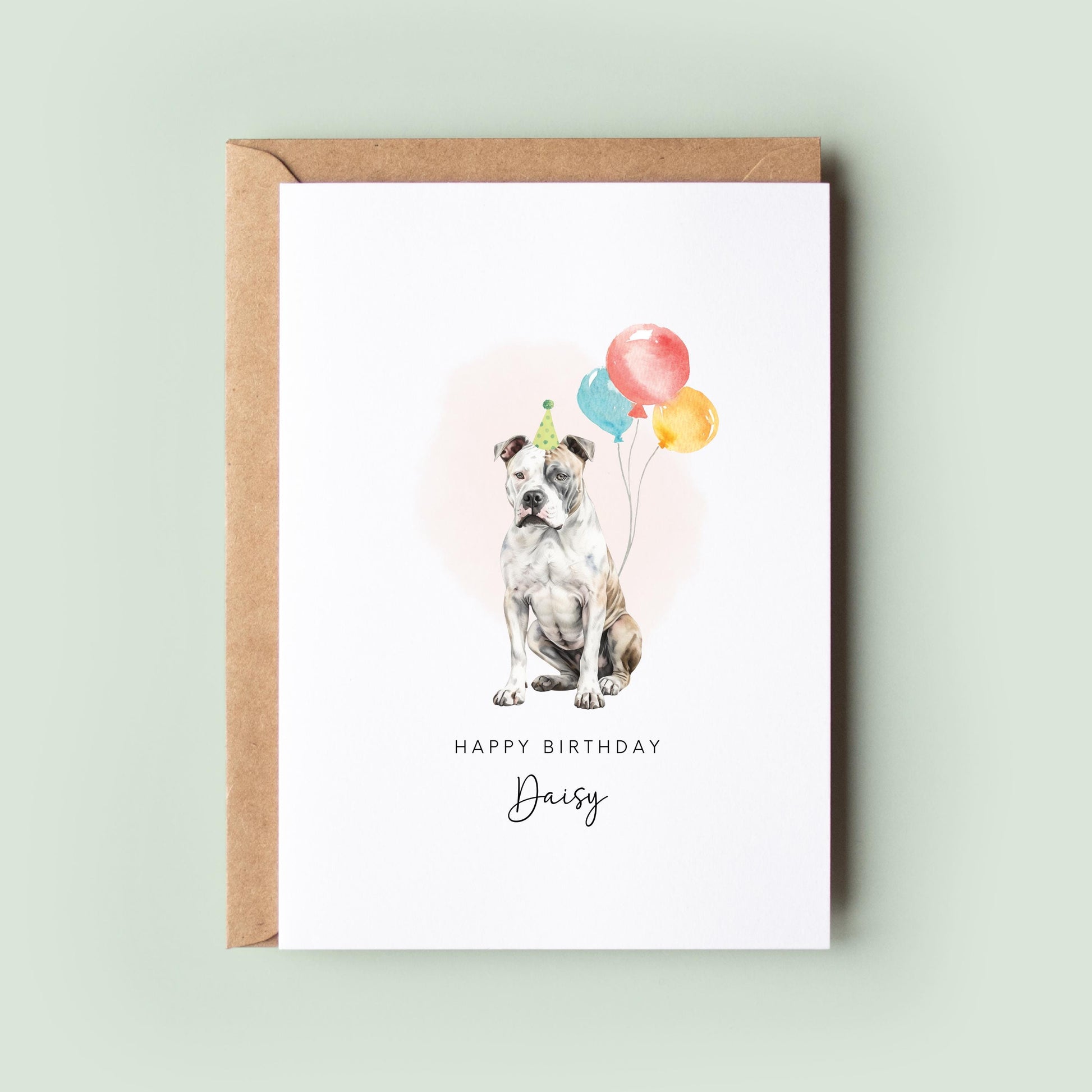 American Staffordshire Terrier Birthday Card from the Dog, Birthday Card for Dog Dad, Birthday Card for Dog Mum, Pet Card, Card From the Dog