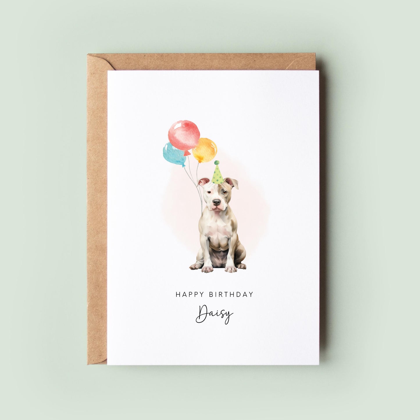 American Staffordshire Terrier Birthday Card from the Dog, Birthday Card for Dog Dad, Birthday Card for Dog Mum, Pet Card, Card From the Dog