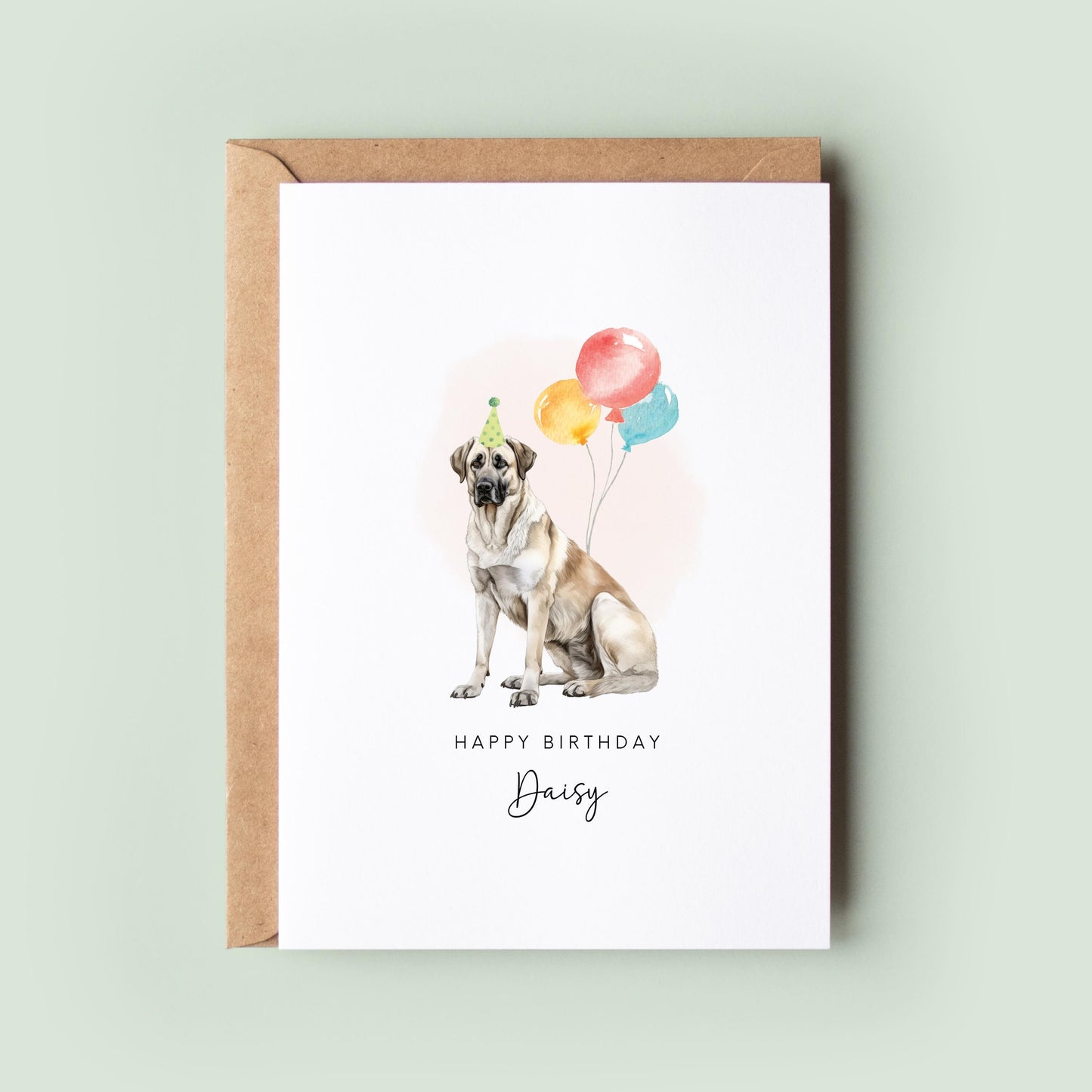 Anatolian Shepherd Birthday Card from the Dog, Birthday Card for Dog Dad, Birthday Card for Dog Mum, Pet Card, Card From the Dog