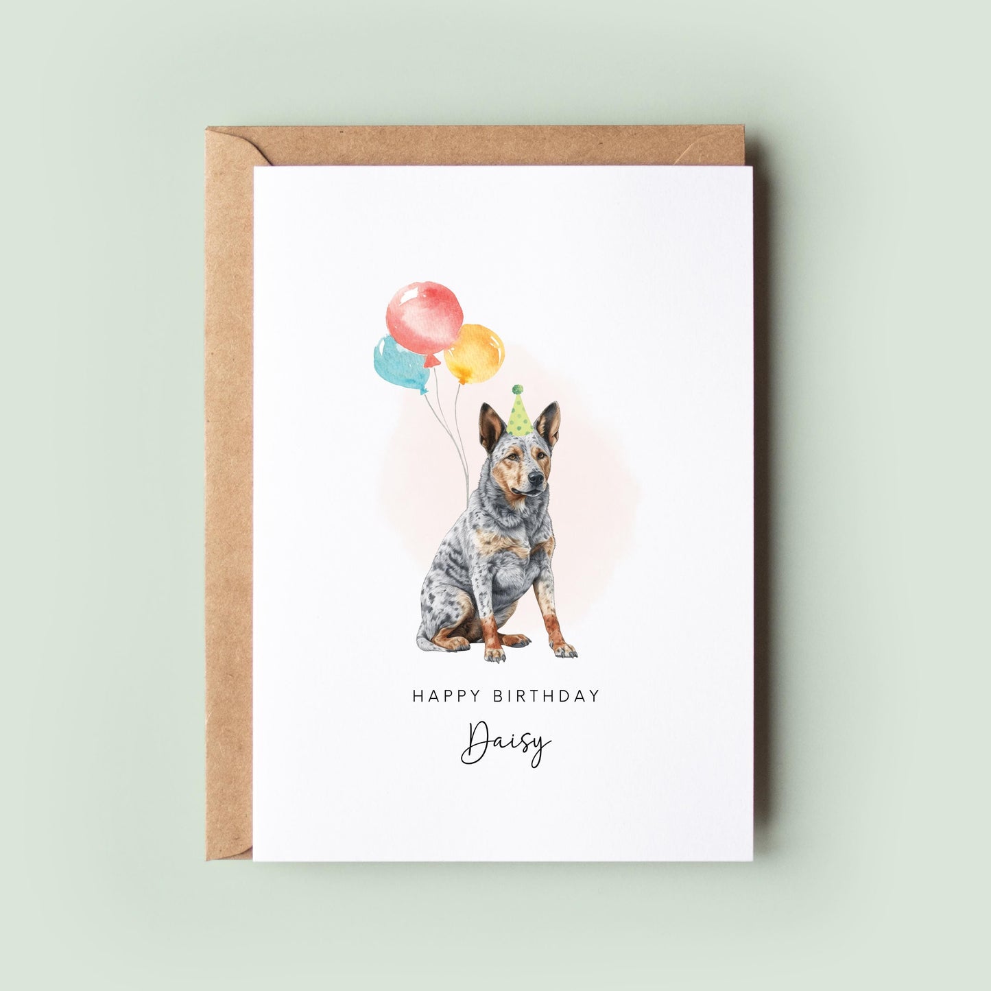 Australian Cattle Dog Pet Dog Birthday Card for Dog Dad, Dog Mum