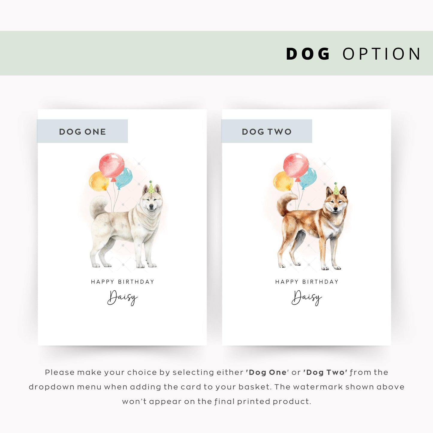 Akita Dog Birthday Card from the Dog, Birthday Card for Dog Dad, Birthday Card for Dog Mum, Pet Card, Card From the Dog