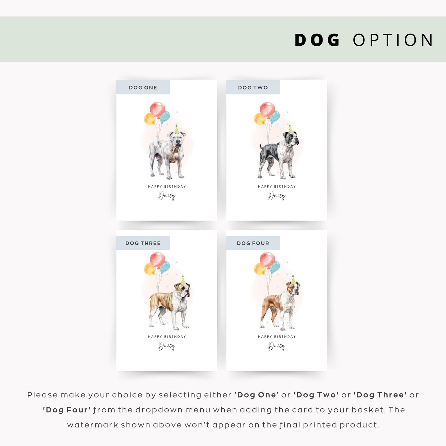 American Bulldog Birthday Card from the Dog, Birthday Card for Dog Dad, Birthday Card for Dog Mum, Pet Card, Card From the Dog