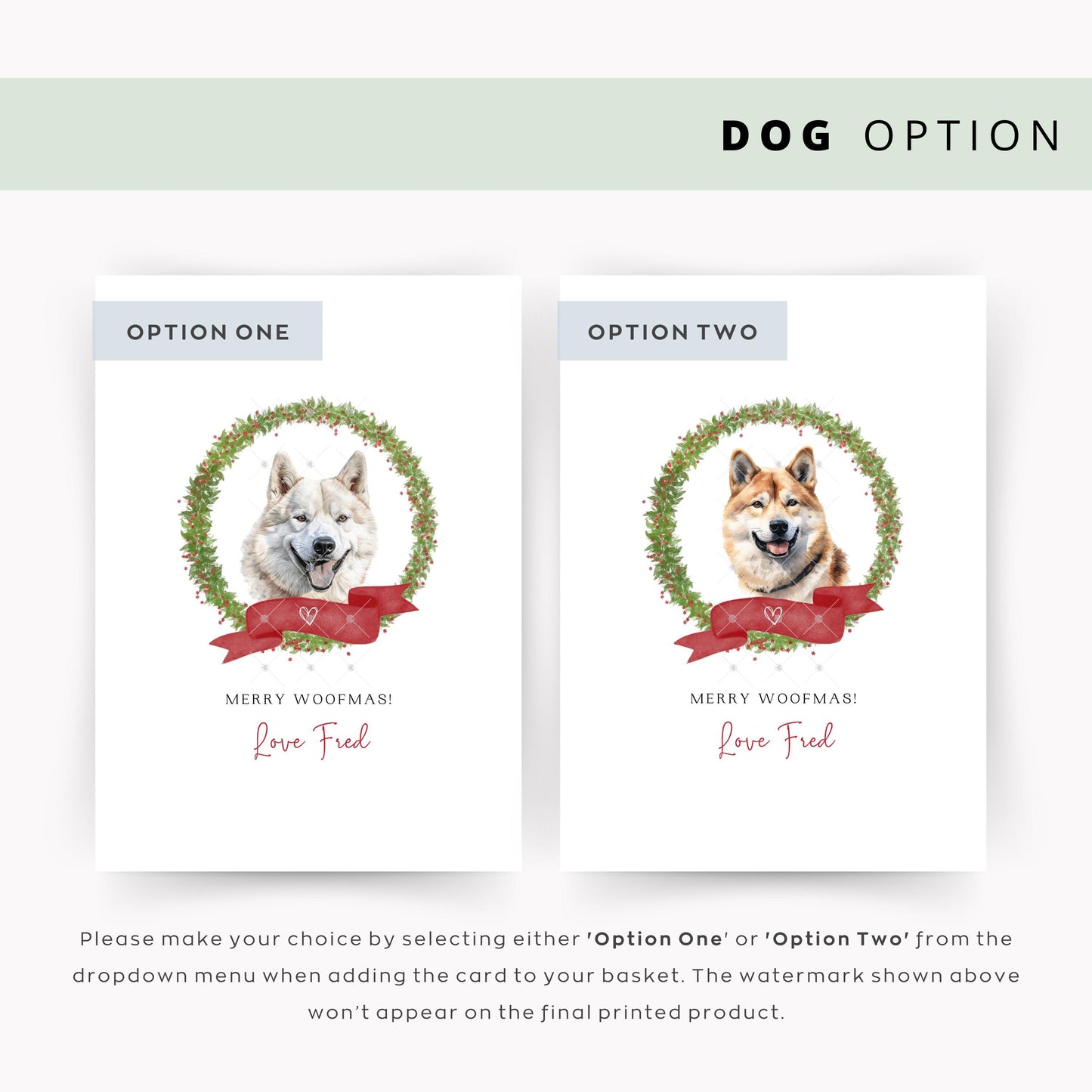 Akita Personalised Dog Christmas Card