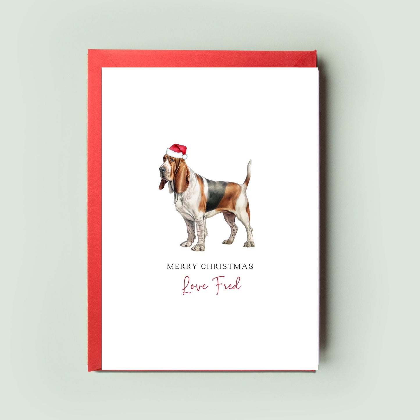 Basset Hound Christmas Card – Heartfelt Pet Card From the Dog, Ideal Christmas Card for Dog Dad, Dog Mum – Festive Gift - Festive Pet Card