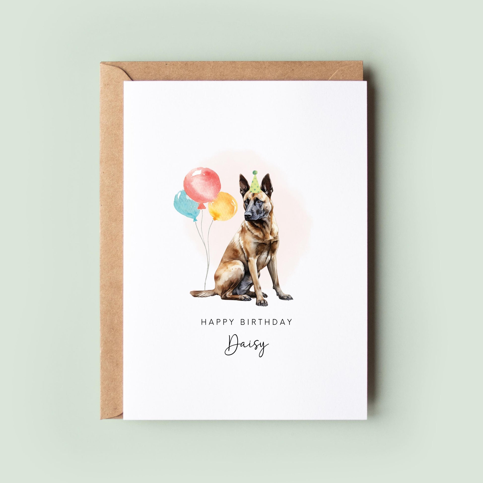 Belgian Malinois Birthday Card from the Dog, Birthday Card for Dog Dad, Birthday Card for Dog Mum, Pet Card, Card From the Dog