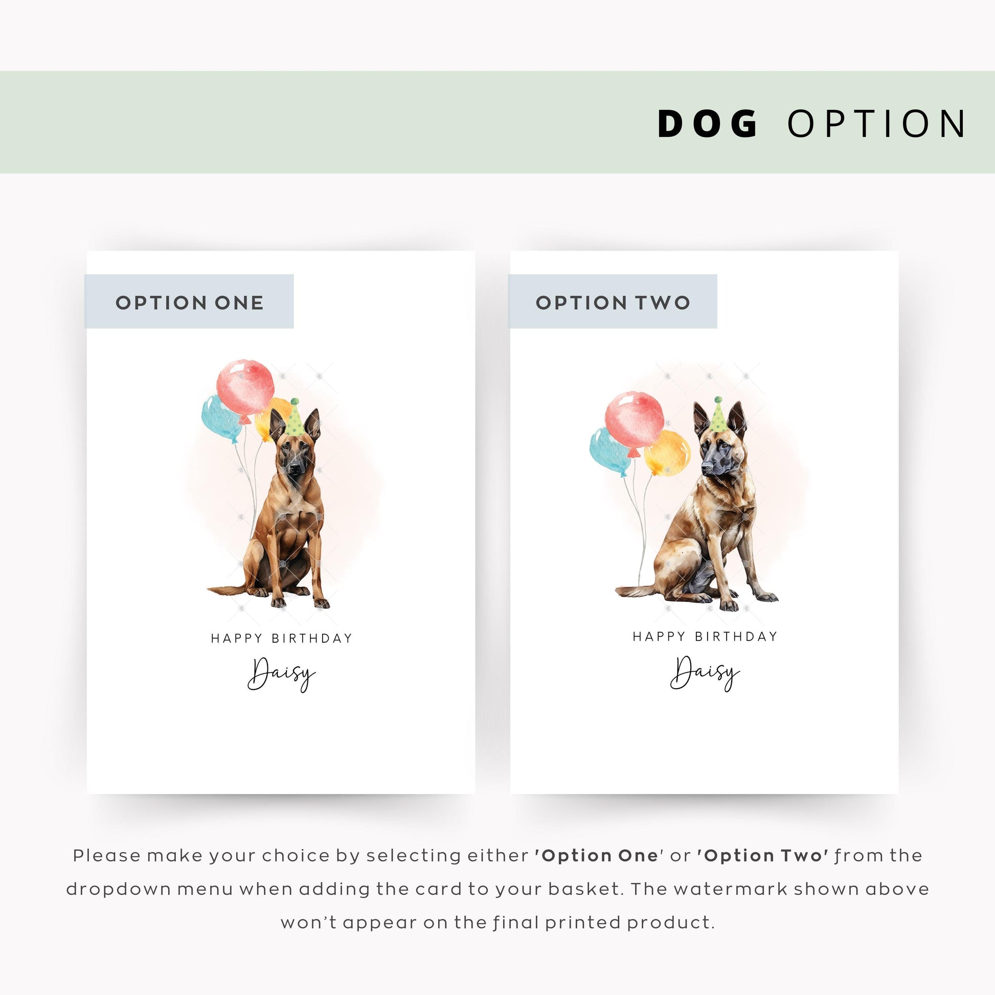 Belgian Malinois Birthday Card from the Dog, Birthday Card for Dog Dad, Birthday Card for Dog Mum, Pet Card, Card From the Dog