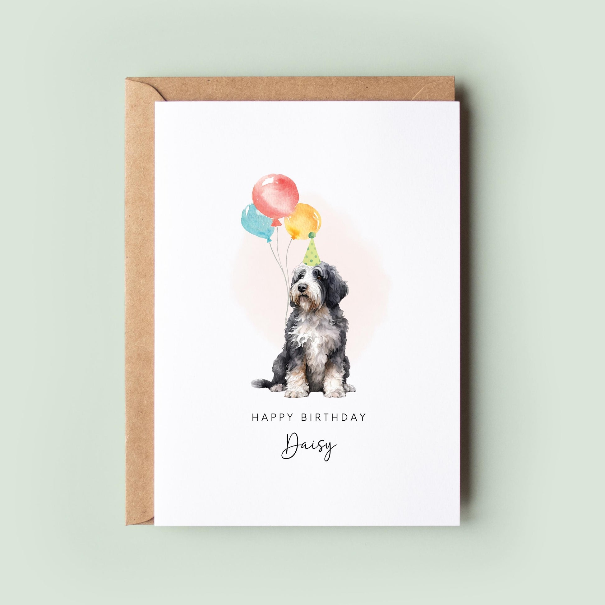 Bernedoodle Birthday Card from the Dog, Birthday Card for Dog Dad, Birthday Card for Dog Mum, Pet Card, Card From the Dog