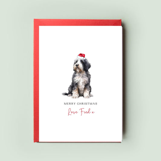 Bernedoodle Personalised Dog Christmas Card, For the Dog, From the Dog, Pet Christmas Card, Dog Card, Dog Dad, Dog Mum, Merry Woofmas