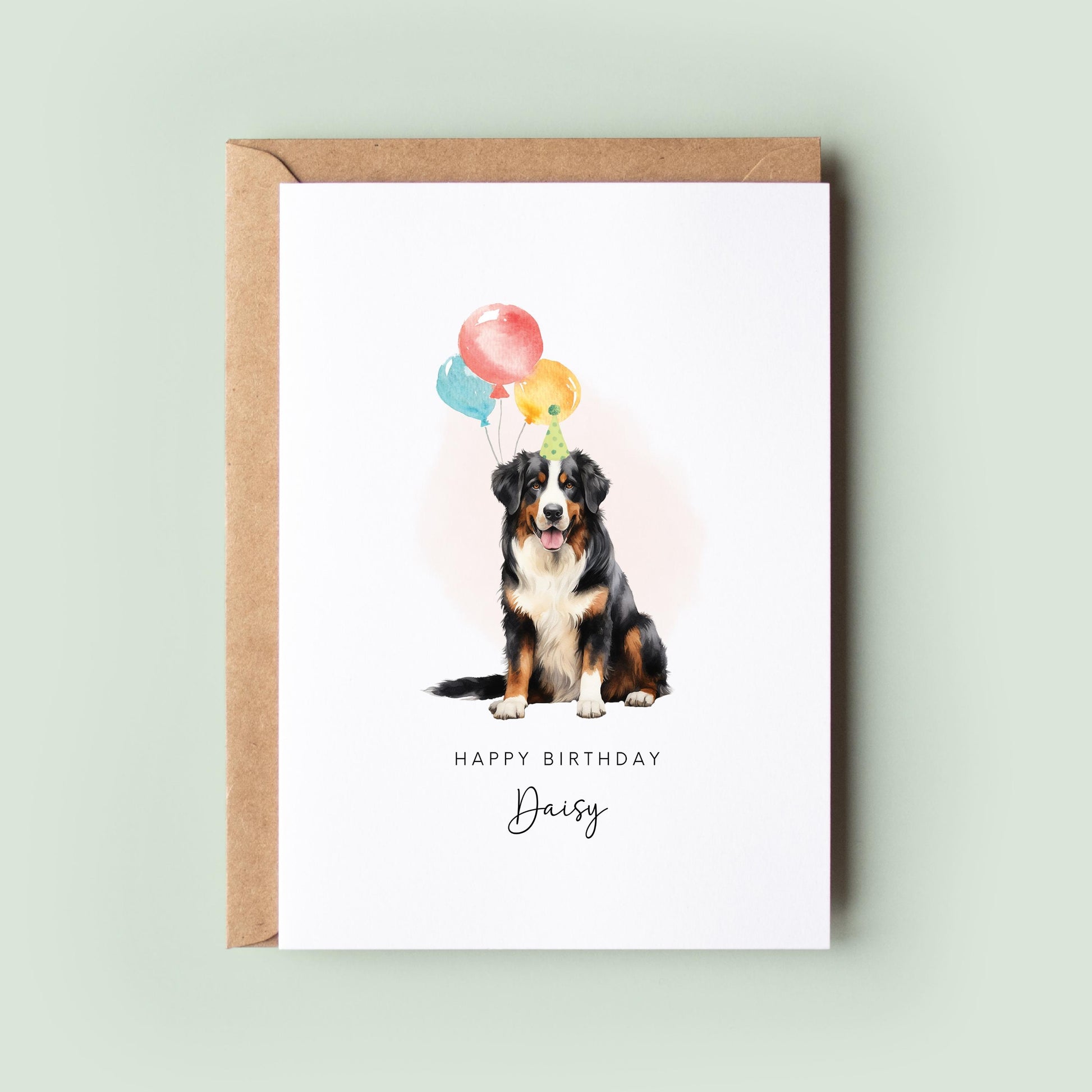 Bernese Mountain Dog Birthday Card from the Pet Dog for Dog Dad or Dog Mum