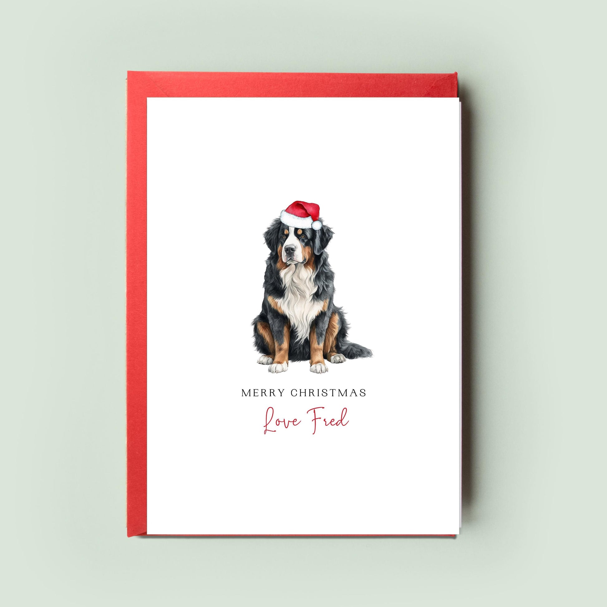 Bernese Mountain Dog Christmas Card for Dog Mum & Dog Dad – Pet Card From the Dog – Perfect Christmas Card from the Dog for Dog Lovers