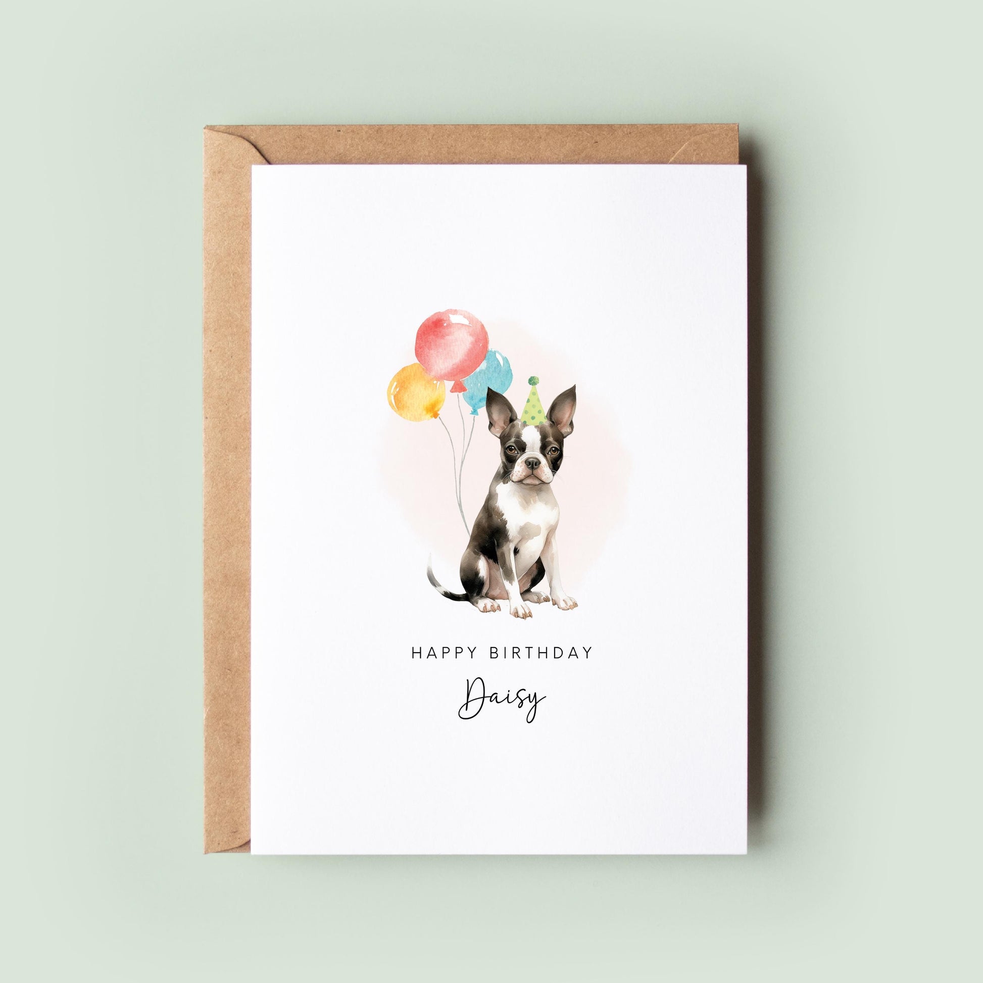 Boston Terrier Dog Birthday Card from the Pet Dog for Dog Dad or Dog Mum