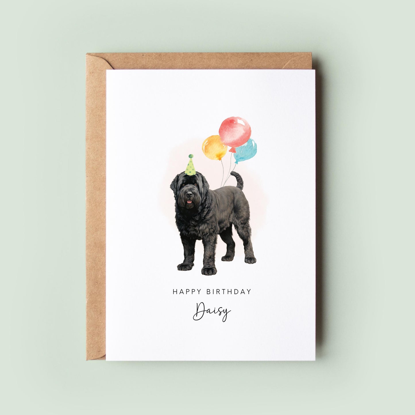 Bouvier des Flandres Dog Birthday Card from the Pet Dog for Dog Dad or Dog Mum