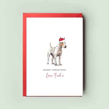 Bull Terrier Christmas Card for Dog Lovers - From the Dog Greeting - Perfect Christmas Card for Dog Mum & Dog Dad - Festive Pet Card