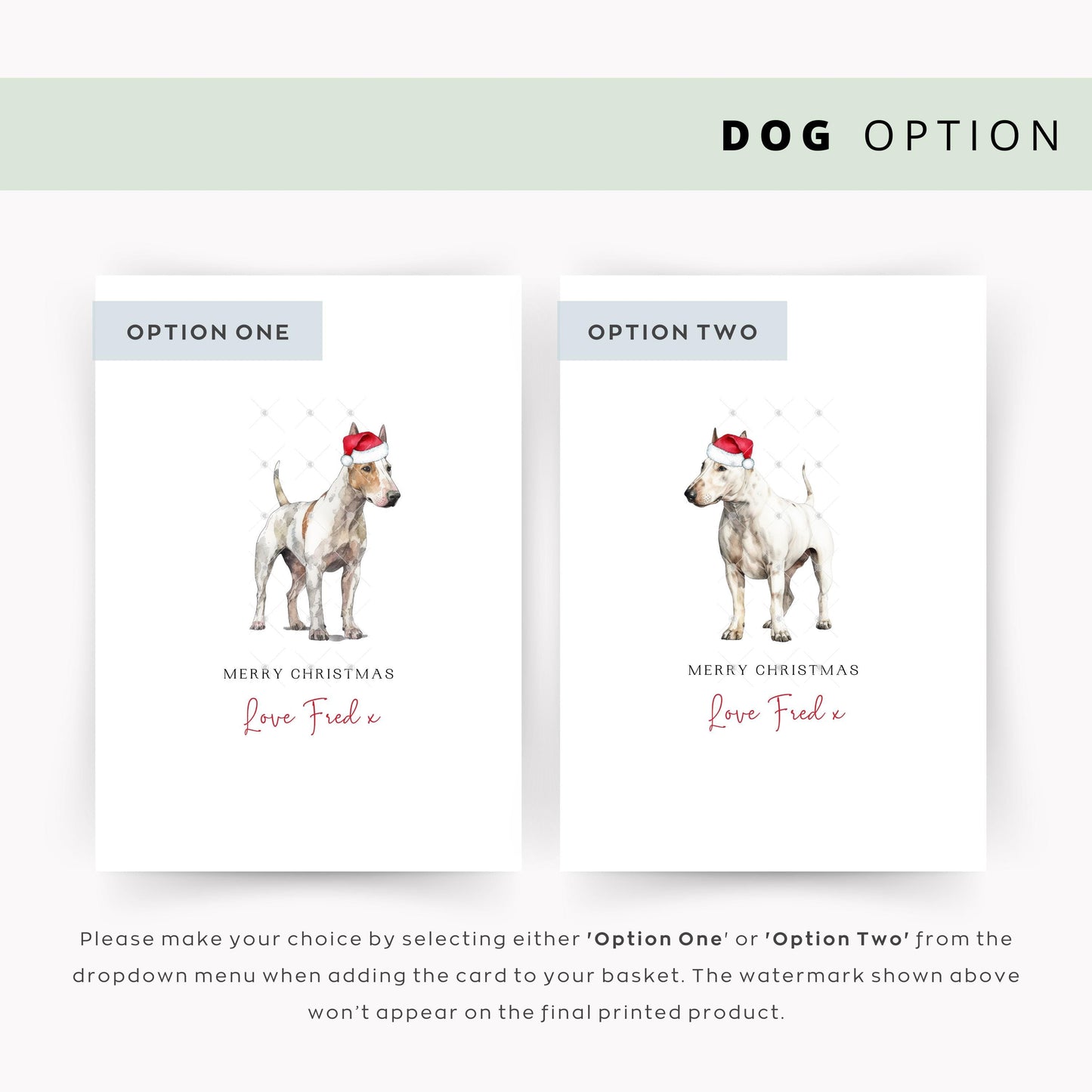 Bull Terrier Christmas Card for Dog Lovers - From the Dog Greeting - Perfect Christmas Card for Dog Mum & Dog Dad - Festive Pet Card