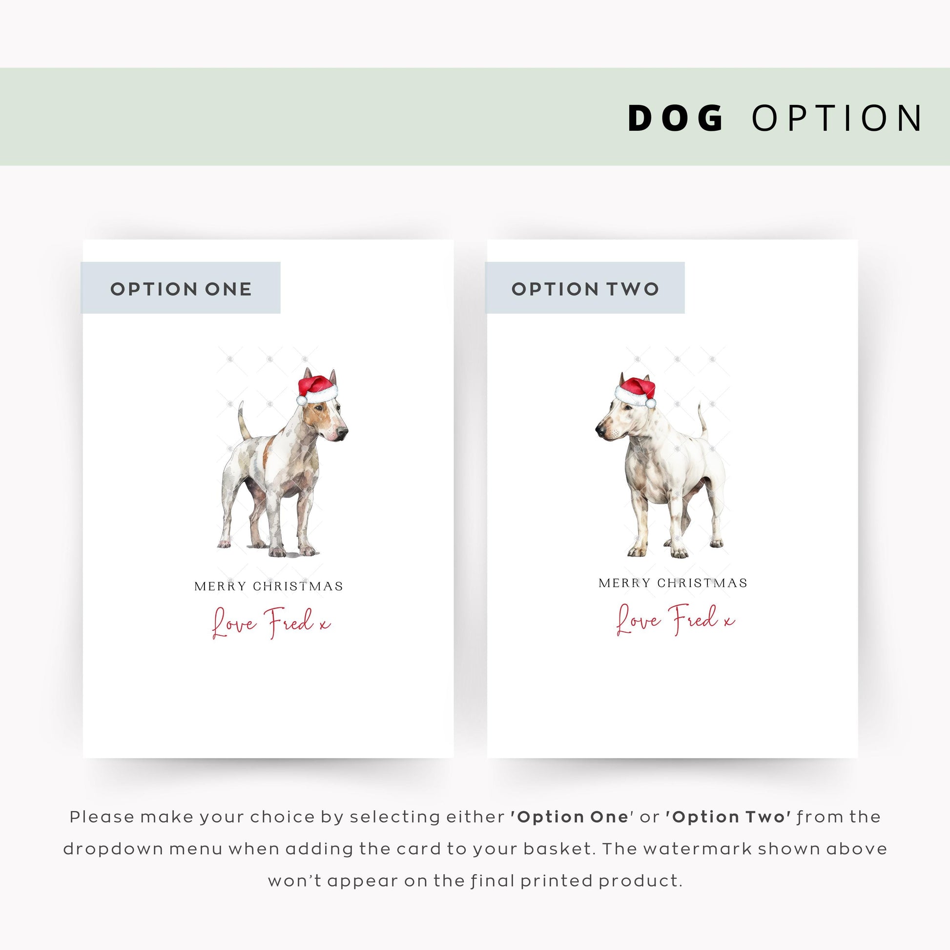 Bull Terrier Christmas Card for Dog Lovers - From the Dog Greeting - Perfect Christmas Card for Dog Mum & Dog Dad - Festive Pet Card