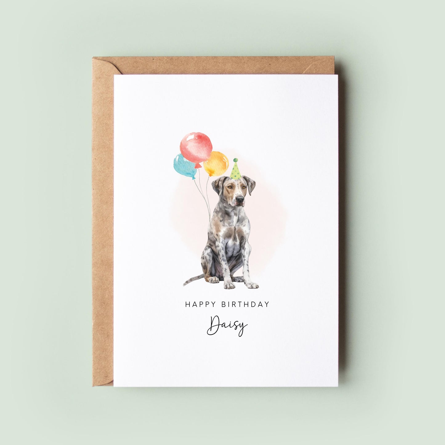 Catahoula Leopard Dog Birthday Card from the Pet Dog for Dog Dad or Dog Mum