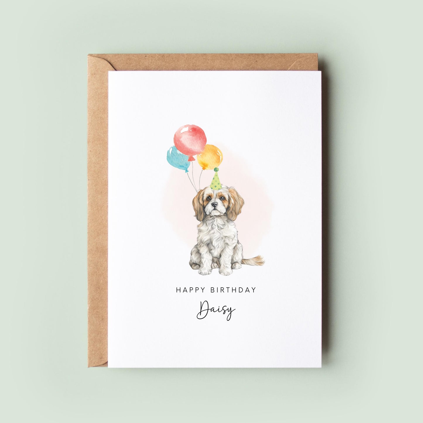 Cavachon Dog Birthday Card from the Pet Dog for Dog Dad or Dog Mum