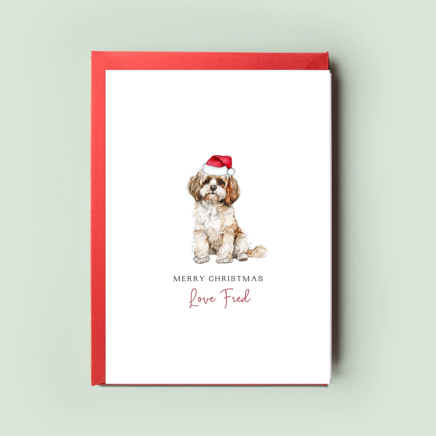 Cavachon Christmas Card from the Dog - For Dog Dad & Mum, Pet Card, Special From the Dog Greeting, Dog Lover Card, Festive Season