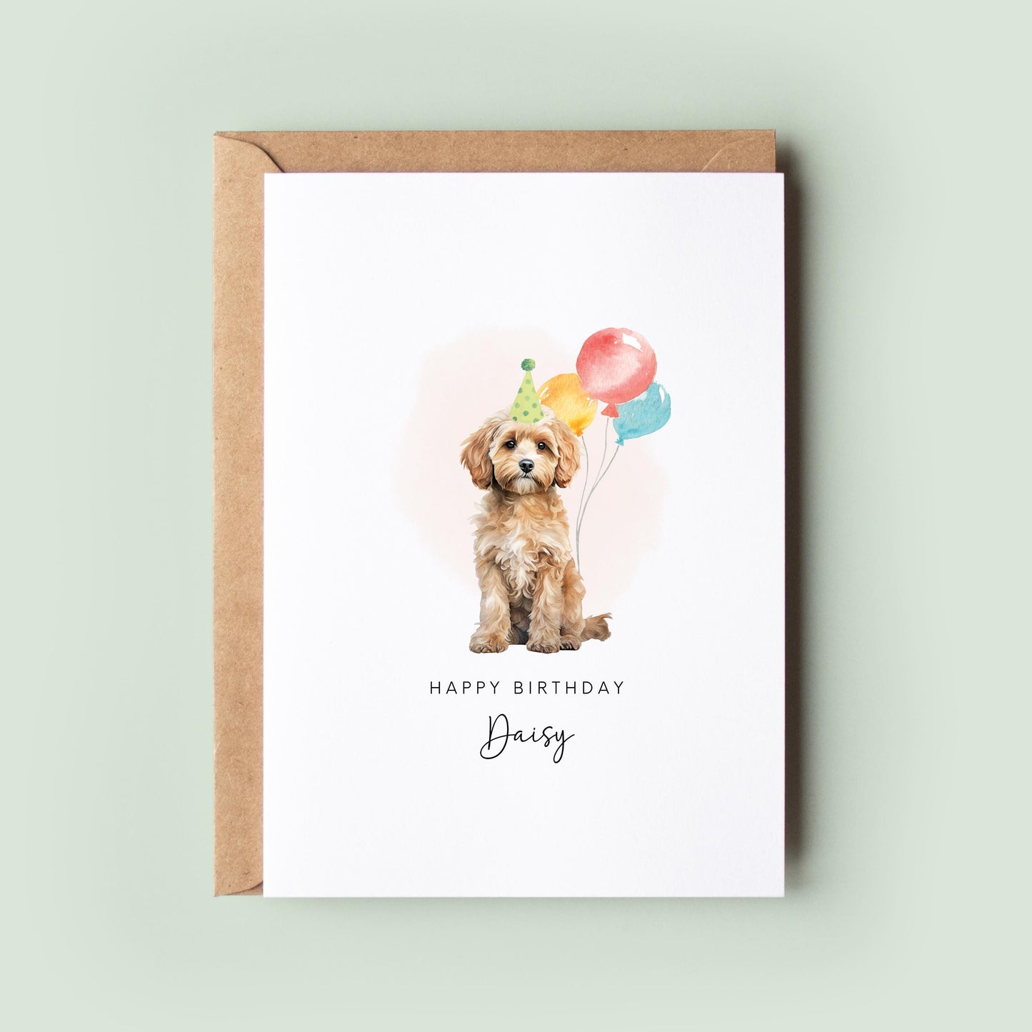 Cavapoo Dog Birthday Card from the Pet Dog for Dog Dad or Dog Mum