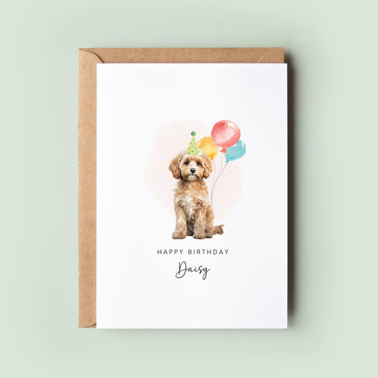 Cavapoo Dog Birthday Card from the Pet Dog for Dog Dad or Dog Mum