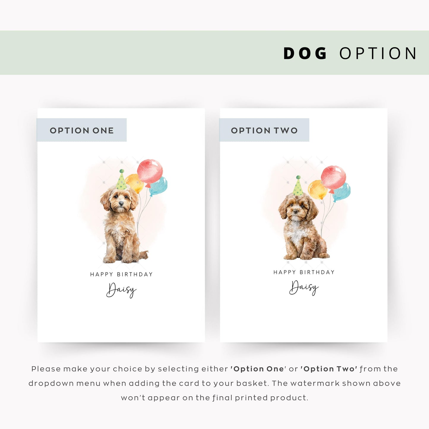 Cavapoo Dog Birthday Card from the Pet Dog for Dog Dad or Dog Mum