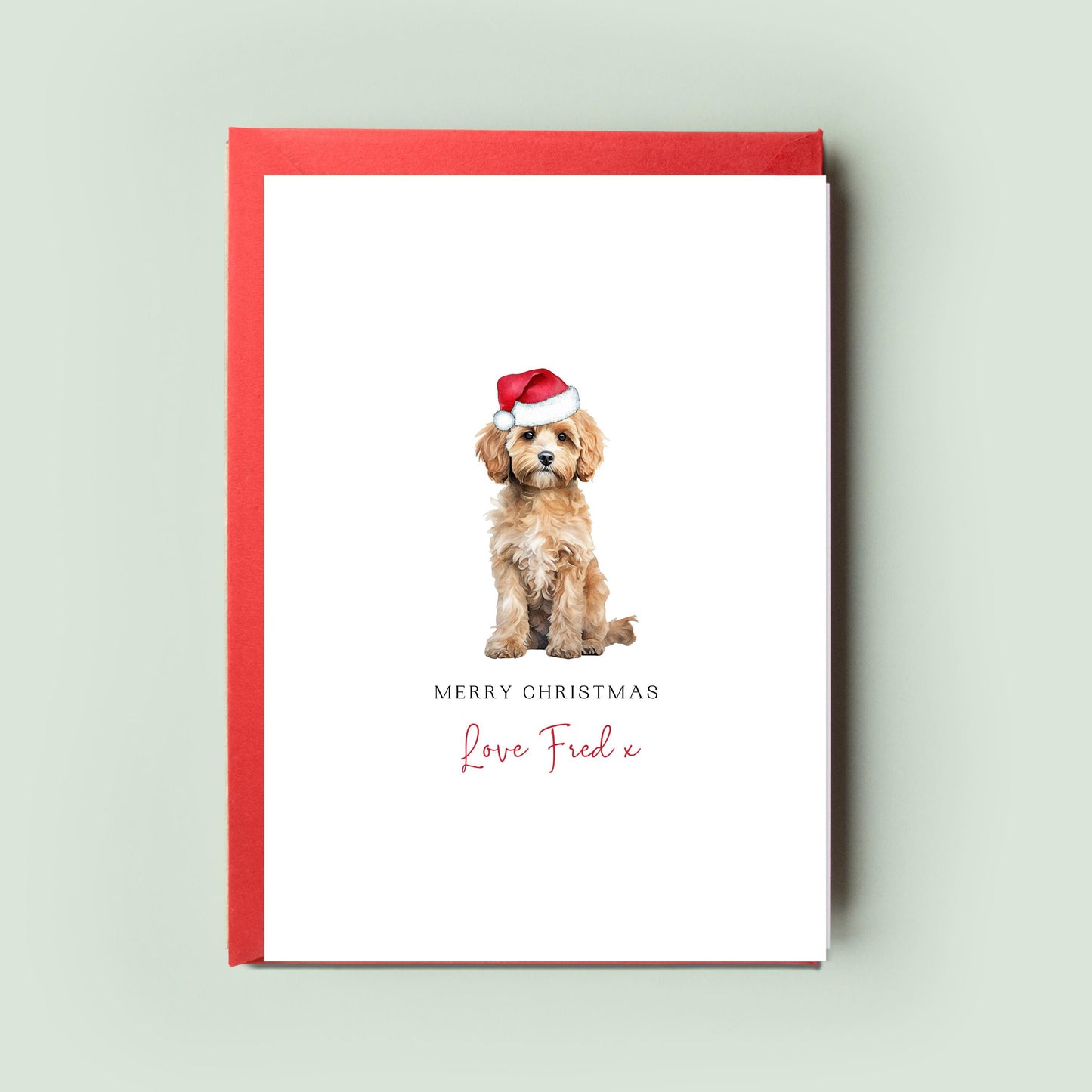 Cavapoo Christmas Card from the Dog - Perfect for Dog Dad & Mum, Unique Pet Card, Love From the Dog Greeting, Merry Christmas Card, Family