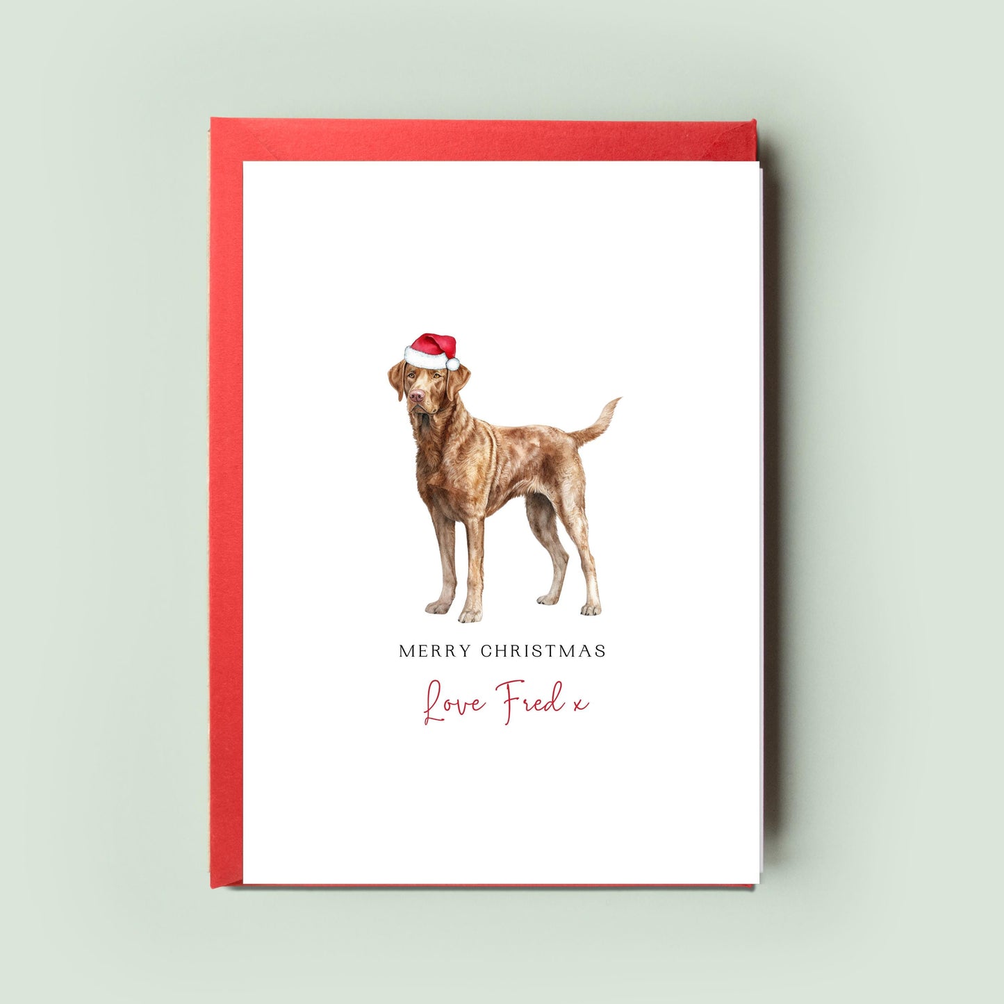 Chesapeake Bay Retriever Personalised Dog Christmas Card, For the Dog, From the Dog, Pet Christmas Card, Dog Card, Dog Dad, Dog Mum, Woofmas