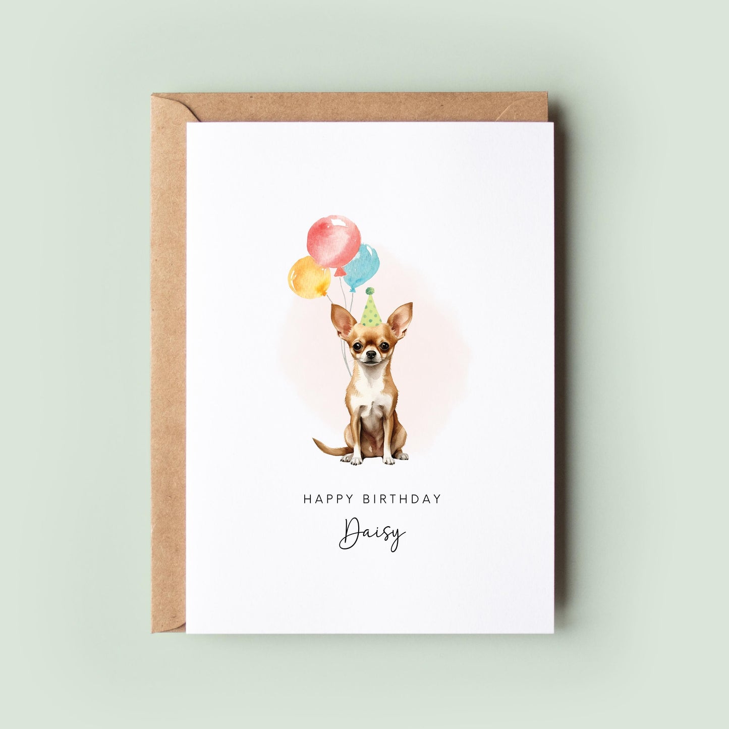 Short Haired Chihuahua Dog Birthday Card for Pet Lover