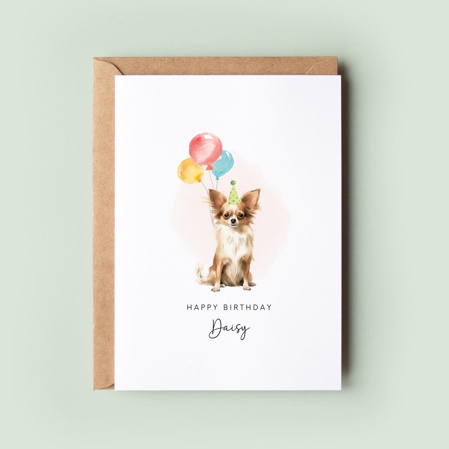 Short Haired Chihuahua Dog Birthday Card for Pet Lover