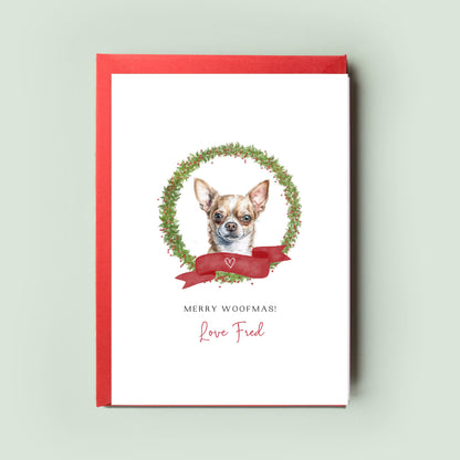 Chihuahua Personalised Dog Christmas Card