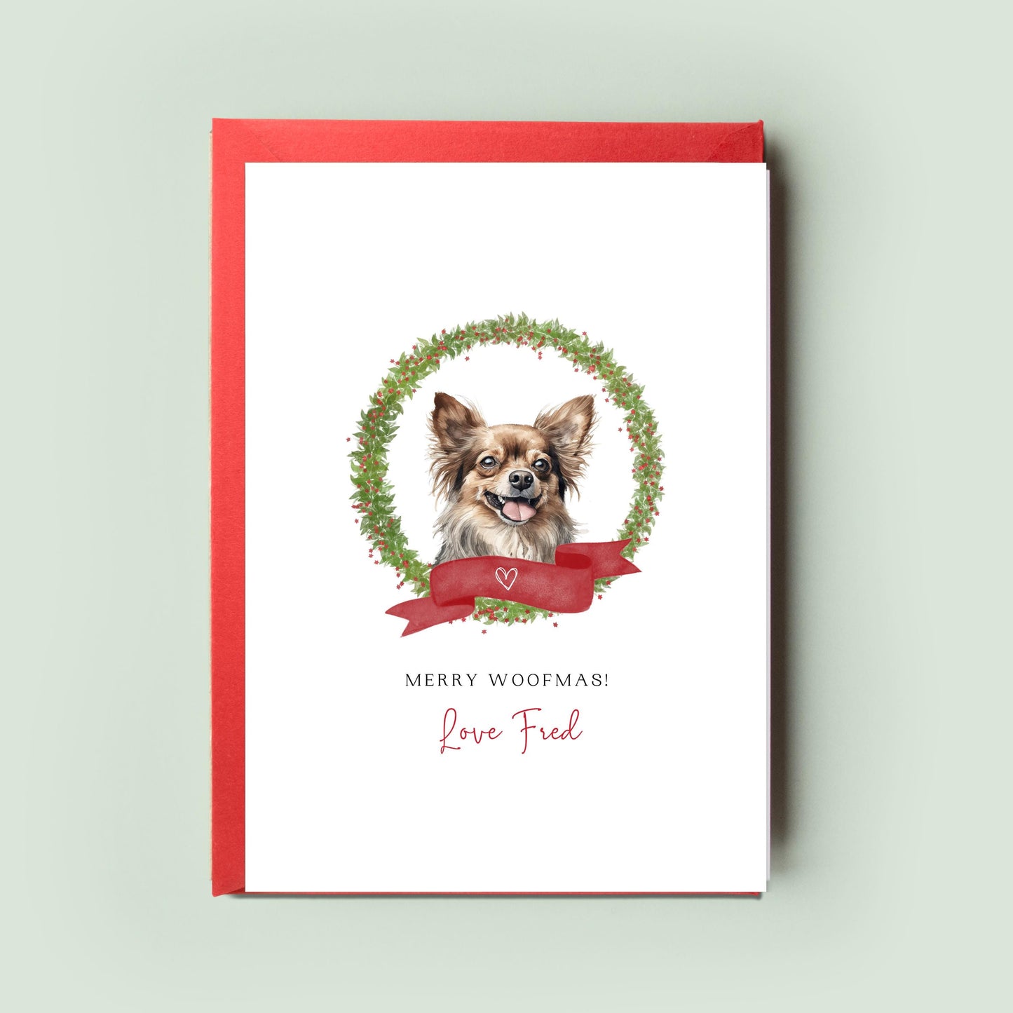 Chihuahua Personalised Dog Christmas Card