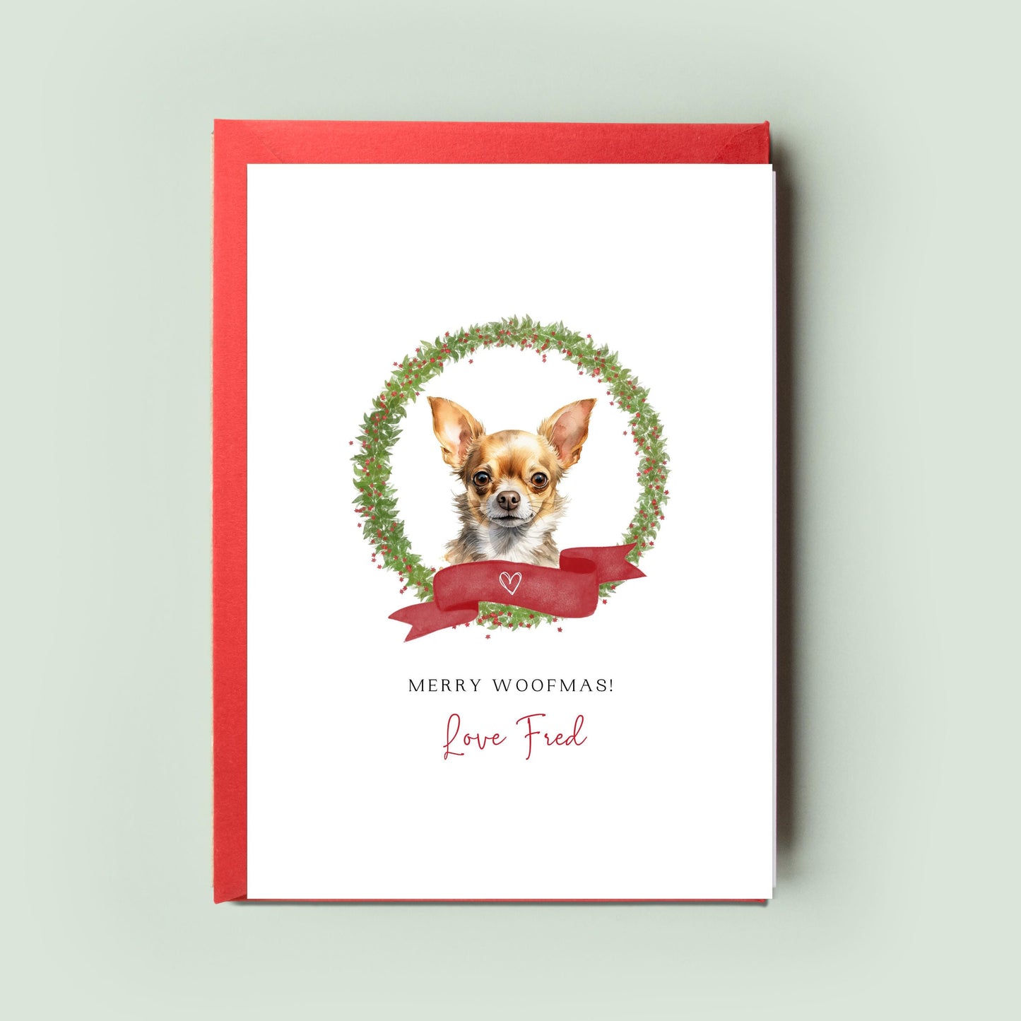 Chihuahua Personalised Dog Christmas Card