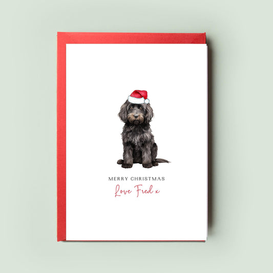 Cockapoo Christmas Card from the Dog, Perfect Gift for Dog Dad & Dog Mum, Black, Golden, Brown or Champagne, Personalised Pet Greeting Card