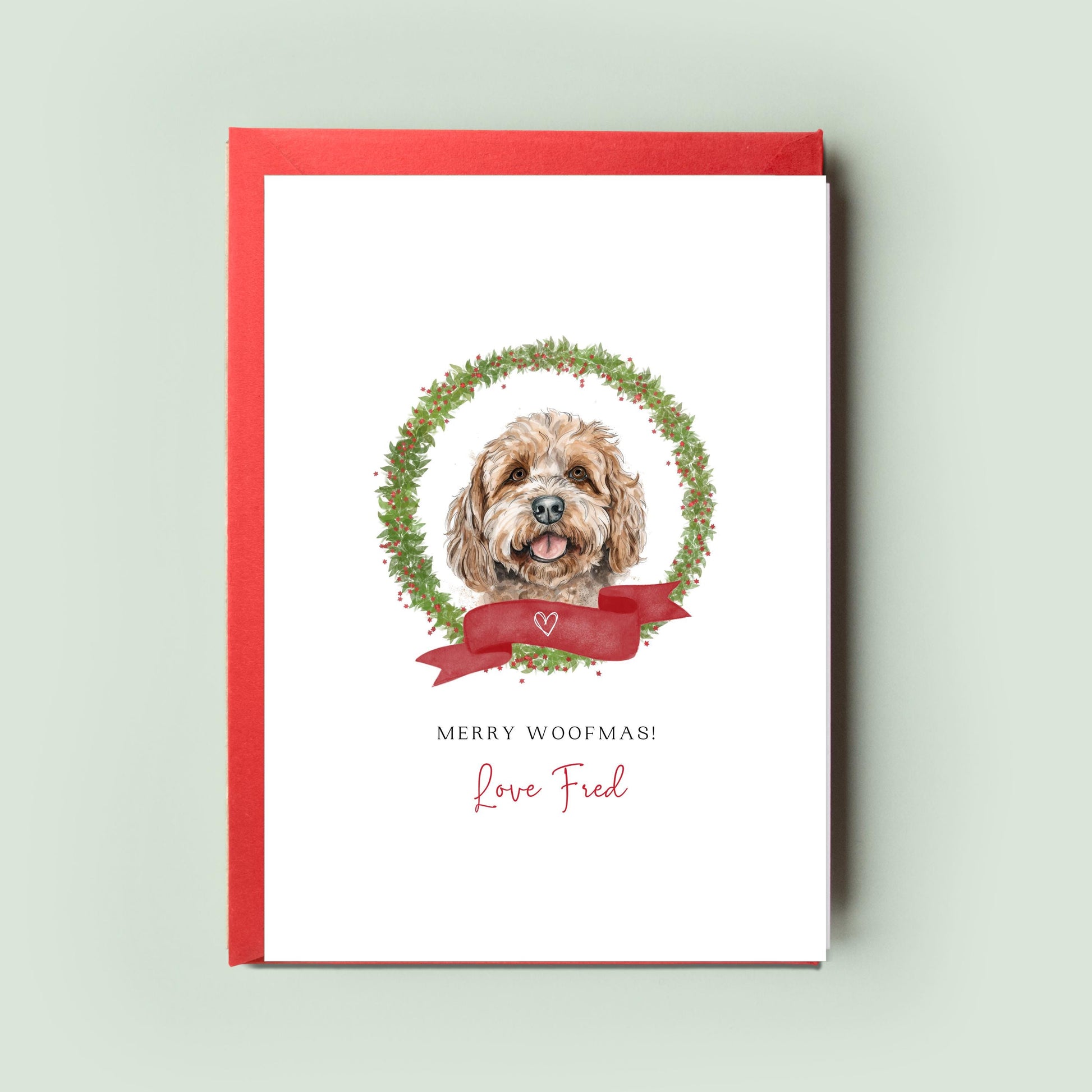 Cockapoo Personalised Dog Christmas Card