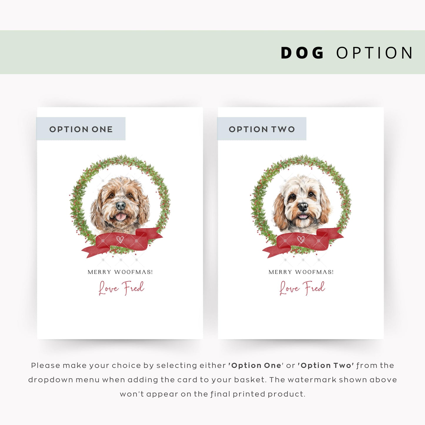 Cockapoo Personalised Dog Christmas Card