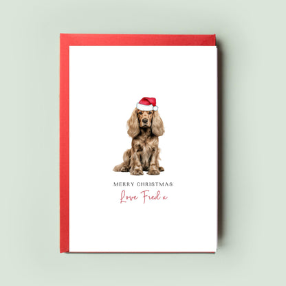 Cocker Spaniel Christmas Card from the Dog, Personalised Card for Dog Dad & Dog Mum, Greeting Card, Perfect Pet Gift, Pet Christmas Card