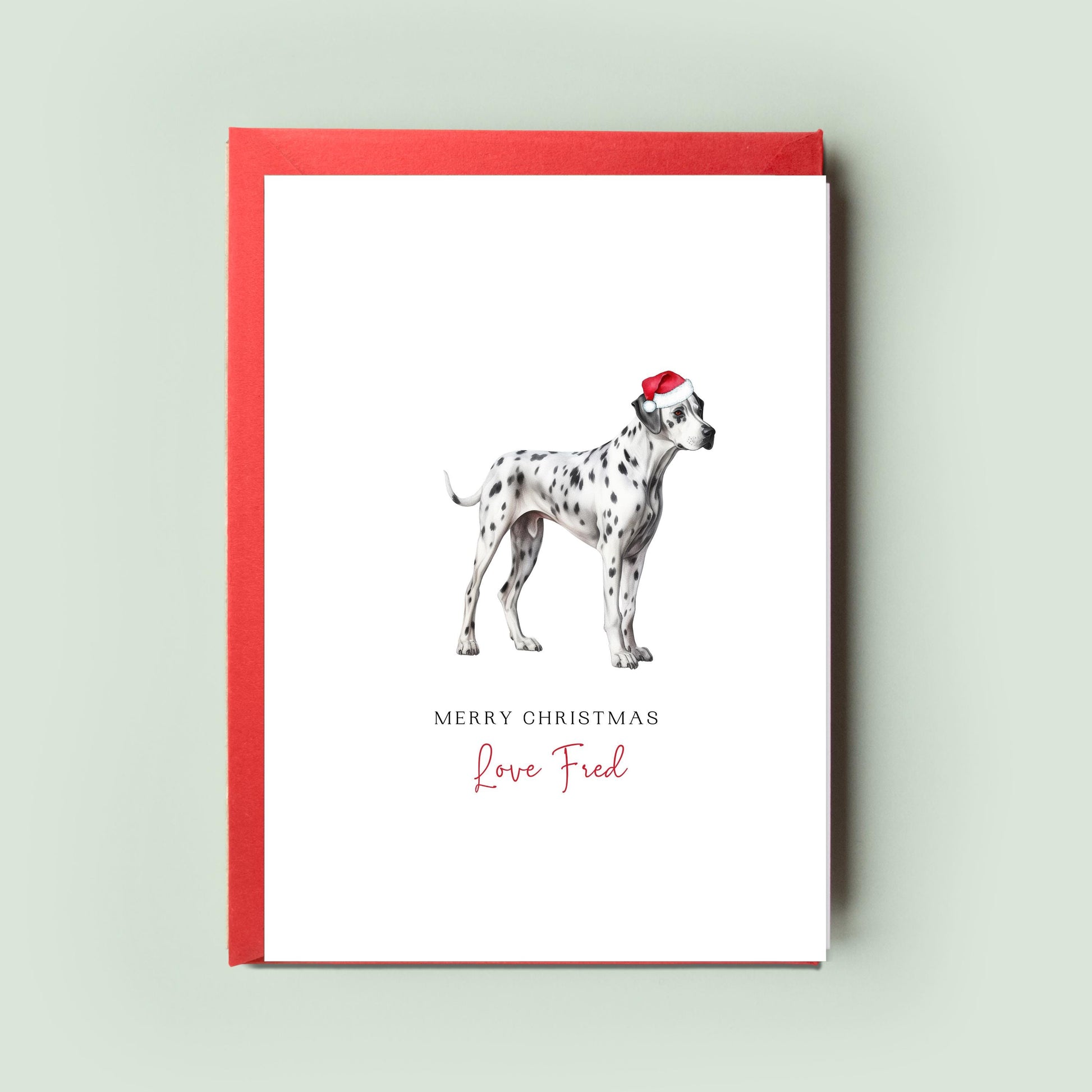 Dalmatian Dog Christmas Card from the Dog - For Dog Dad & Mum, Unique Pet Card, Personalised Holiday Greeting, Love From Your Dog, Xmas Card