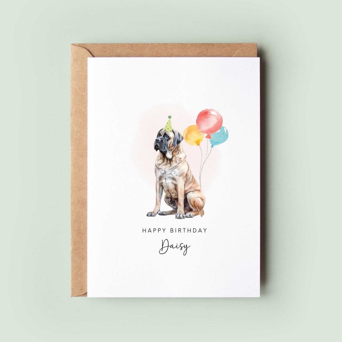 English Mastiff Birthday Card from the Dog, Birthday Card for Dog Dad, Birthday Card for Dog Mum, Pet Card, From the Dog