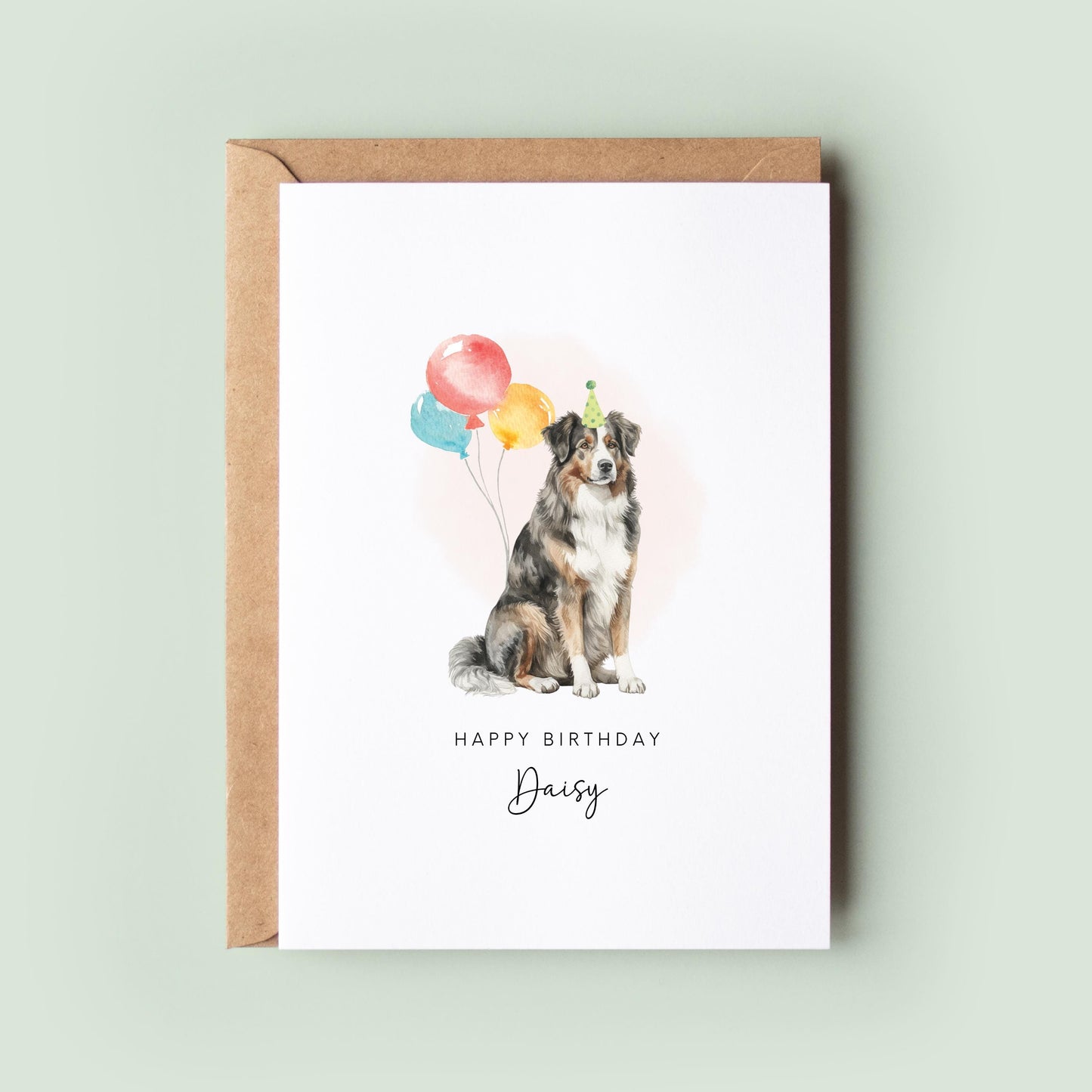 English Shepherd Birthday Card from the Dog, Birthday Card for Dog Dad, Birthday Card for Dog Mum, Pet Card, From the Dog