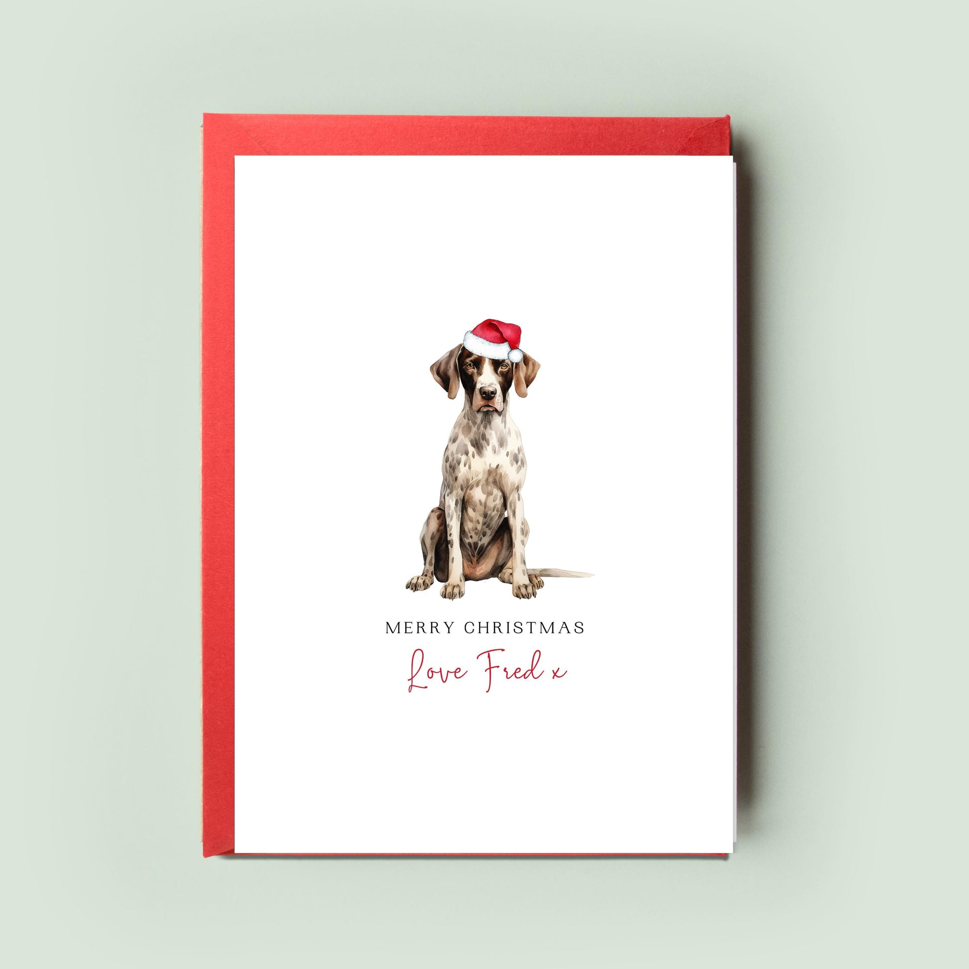 English Pointer Personalised Dog Christmas Card, For the Dog, From the Dog, Pet Christmas Card, Dog Card, Dog Dad, Dog Mum, Merry Woofmas