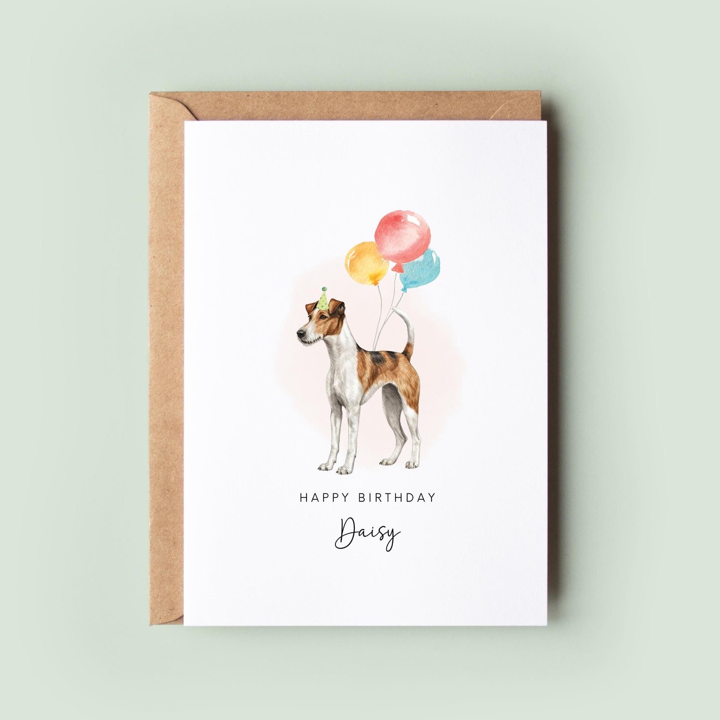 Wire Haired Fox Terrier Birthday Card from the Dog